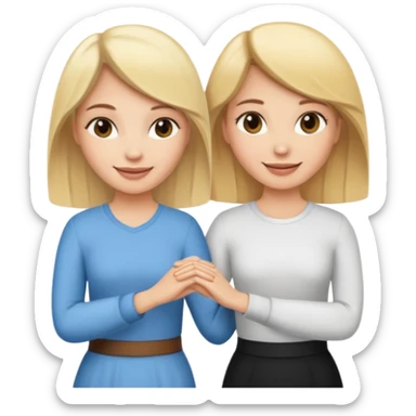 blonde woman holding hands with a brunette woman sticker
