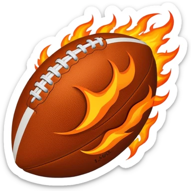 a flaming American football sticker