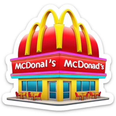 Neon McDonald’s restaurant  sticker
