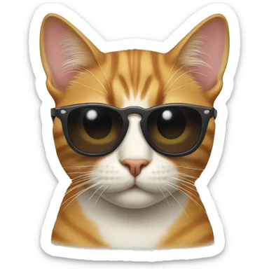 Cat with sunglasses sticker