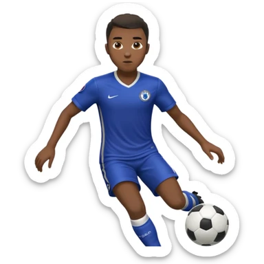Black Chelsea FC Soccer player scoring a goal sticker