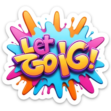 Graffiti the word Let's go sticker