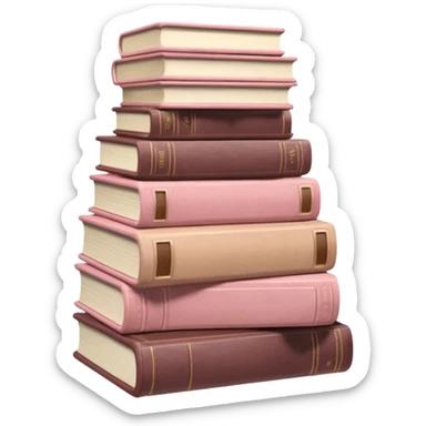 aesthetic book stack beige and light pink sticker