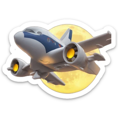 Chat Potté sur un avion qui se crash sur la lune de sang sticker