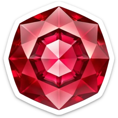 ruby with gold sticker