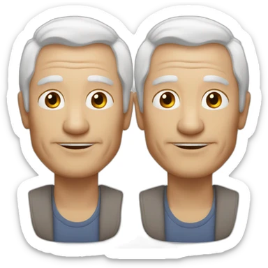 Older man white hair without glasses and without mustache sticker
