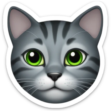 the cat is black with green eyes sticker