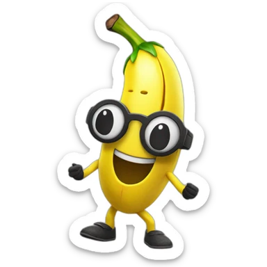 Peely from fortnite with an banana sticker