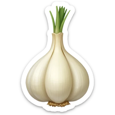 single garlic clove with cubed garlic sticker