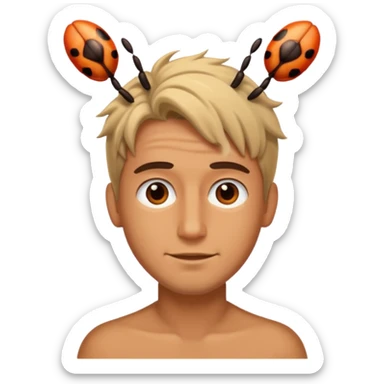 guy with bug in hair sticker