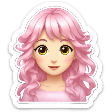 Shiny gorgeous beautiful blushing anime pastel lady sticker sticker
