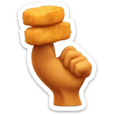 chicken nuggets in the shape of a flexing arm sticker