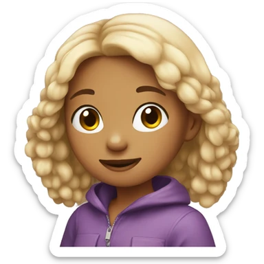 Girl hold hamster  sticker