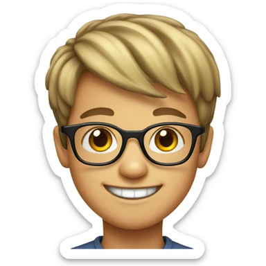 smiling boy in glasses portrait sticker