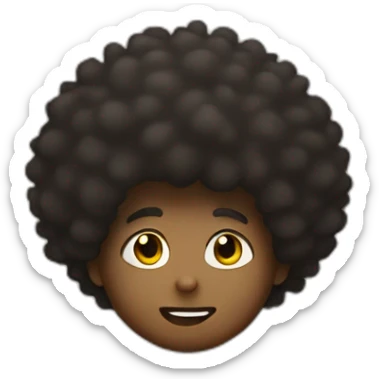 An Afro boy with a fallen afro sticker