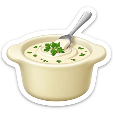 cream cheese dipping sauce with chopped coriander sticker