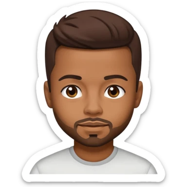 Raz B with dark brown hair sticker