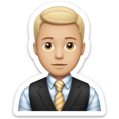 man in vest, striped tie sticker