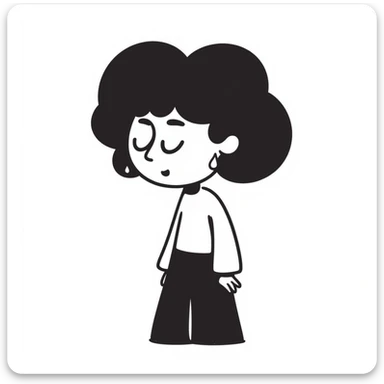 dejected and disappointed hand-drawn doodle with sad expression sticker