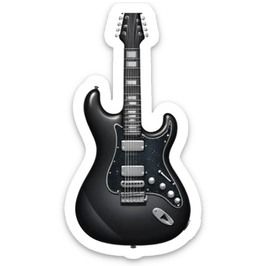a very sparkly black electric guitar sticker