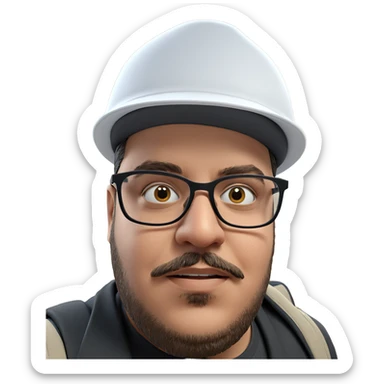 male portrait with glasses indoors sticker