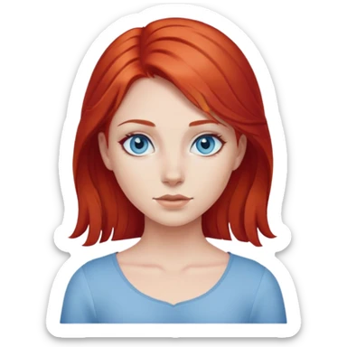 girl with red hair and blue eyes  sticker