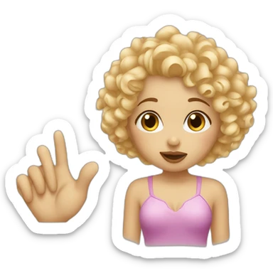 BLONDE CURLY HAIR GIRL BLOWING KISS sticker