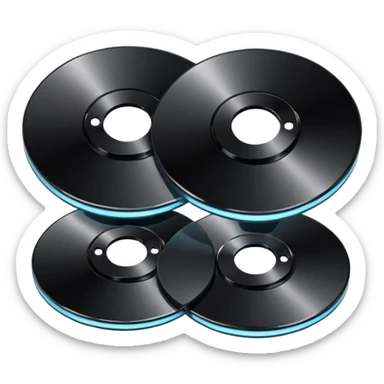 two black computer disk sticker