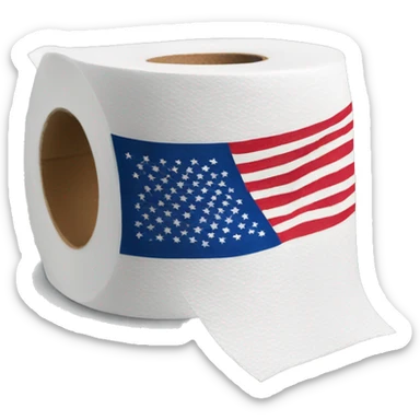  America flag on toilet paper  sticker