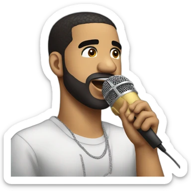 drake rapping into a mic sticker