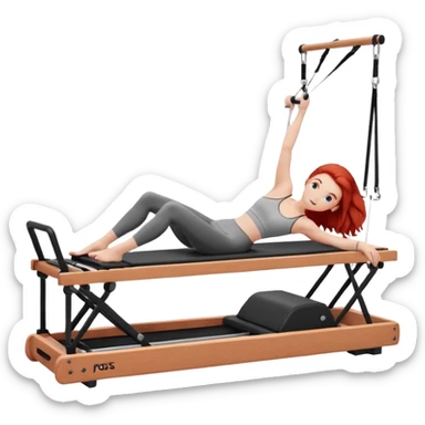 Pilates + red hair + white girl + reformer sticker