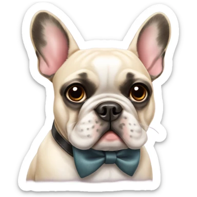 French bulldog with bow collar sticker