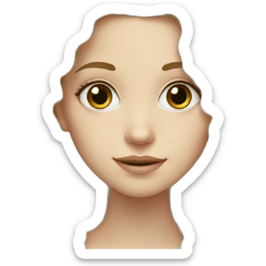 White girl with frizzy long black hair sticker