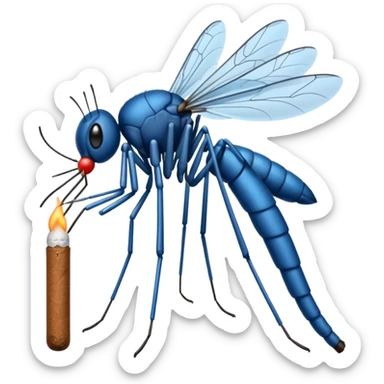 mosquito azul fumando un cigarro sticker