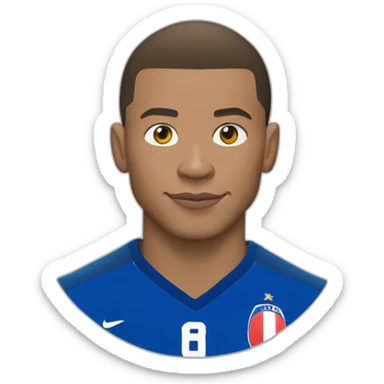 Kylian Mbappé jouant au foot avec l'équipe de France sticker