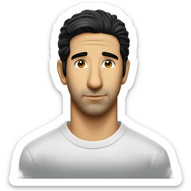 David Schwimmer 20 years old looking very sad with no facial hair sticker