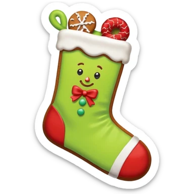 gingerbread cookie in chritmast sock shape sticker