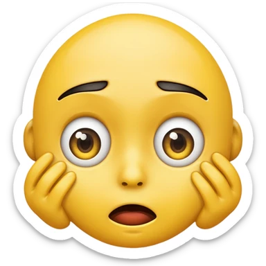 the scared emoji plus the side eye emoji sticker