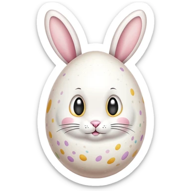 An egg with bunny ears, Easter themed sticker