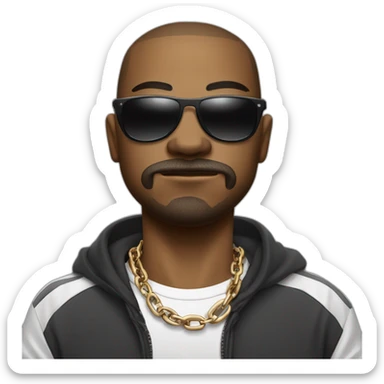 soccer ball wearing chain around neck area with shades on eye area and overall looking like gangster sticker