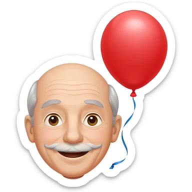 Grandpa floating with balloon sticker