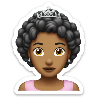 Chica cabello negro con diadema  sticker