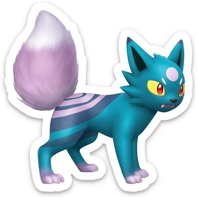 Umbreon-Absol-Sylveon-hybrid-animal-Fakémon-Pokémon-fusion sticker