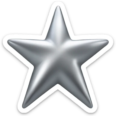 Silver star chrome  sticker