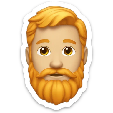 travailleur vetement orange barbu blond sticker