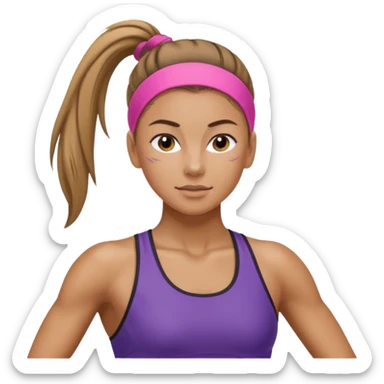 athlete woman with ponytail sticker