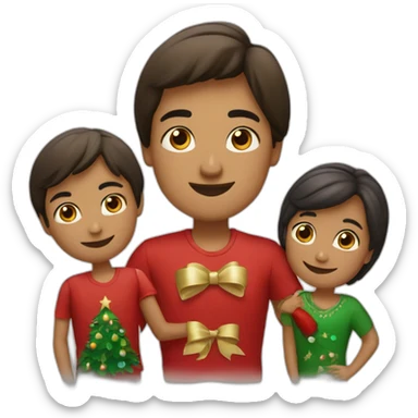 Familia navidad 3 hombres una mujer sticker