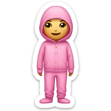 pink person in pink pajamas sticker
