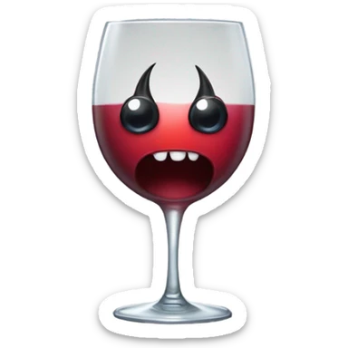 Wine glass devil sticker