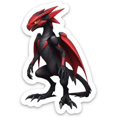  Cool Edgy Black Red Digimon-Fakemon-Raptor-Genesect-Dragon full body sticker
